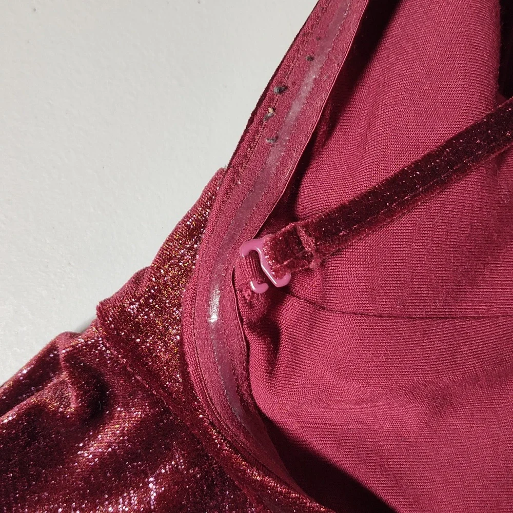 Free People Shattered Shine‎ velvet mini dress berry pink L
